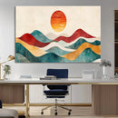 Southwest Mountain Wall Art Canvas Print – Boho Triptych