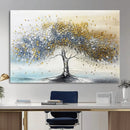 Golden and Silver Tree Wall Art – Framed Elegant Leaves by MyGreatCanvas | Canvas Wall Art Prints | Photo Prints & Wall Decor