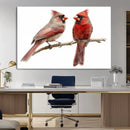 Cardinal Canvas Wall Art - Male and Female Cardinal Print -
