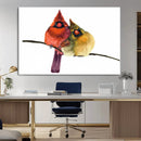 Cardinal Bird Canvas Wall Art - Male and Female Cardinal