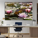 Lotus Flower Wall Art Canvas Print, Water Lily Large Wall