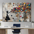 Butterfly Girl Wall Art – Vibrant Street Style Canvas Print,