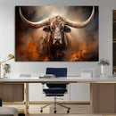 Highland Bull Canvas Abstract Canvas Wall Art Print –