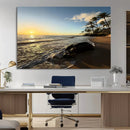 Tropical Beach Wall Art - Stunning Ocean Sunset Canvas Print