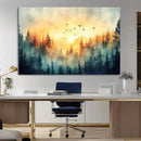 Abstract Forest Wall Art Print- Serene Nature Canvas Print