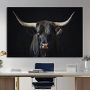 Majestic Longhorn Bull Wall Art Canvas Print – Dark by MyGreatCanvas | Canvas Wall Art Prints | Photo Prints & Wall Decor