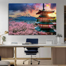 Mount Fuji Cherry Blossom Wall Art Canvas Print – Framed