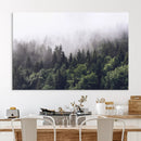 Misty Forest Wall Art Canvas Print – Foggy Pines Pine Valley
