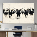 Texas Longhorn Wall Art – Framed Black White Cattle Canvas by MyGreatCanvas | Canvas Wall Art Prints | Photo Prints & Wall Decor