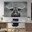 Texas Longhorn Wall Art Canvas Print – Framed Western Bull