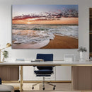 Ocean Sunset Wall Art Canvas Print – Framed Sandy Shore