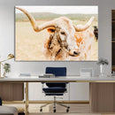 Texas Longhorn Wall Art Canvas Print – Framed Spotted Cow