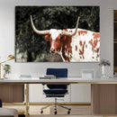 Texas Longhorn Wall Art Canvas Print – Framed Spotted Bull by MyGreatCanvas | Canvas Wall Art Prints | Photo Prints & Wall Decor