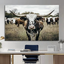 Texas Longhorn Wall Art – Framed Speckled Cow Canvas by MyGreatCanvas | Canvas Wall Art Prints | Photo Prints & Wall Decor