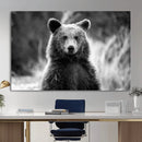 Grizzly Bear Wall Art Canvas Print – Framed Black White by MyGreatCanvas | Canvas Wall Art Prints | Photo Prints & Wall Decor