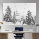Ski Lift Wall Art – Framed Snowy Mountain Canvas Artwork by MyGreatCanvas | Canvas Wall Art Prints | Photo Prints & Wall Decor
