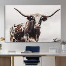 Texas Longhorn Wall Art Canvas Print – Framed Spotted Bull by MyGreatCanvas | Canvas Wall Art Prints | Photo Prints & Wall Decor