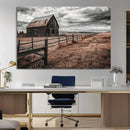 Rustic Barn Wall Art Canvas Print – Framed Moody Field Scene by MyGreatCanvas | Canvas Wall Art Prints | Photo Prints & Wall Decor