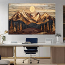Wood Mountain Landscape Wall Art Canvas Print – Framed