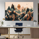 Wood Mountain Landscape Wall Art Canvas Print – Framed