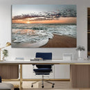 Ocean Sunset Wall Art Canvas Print – Framed Beach Waves
