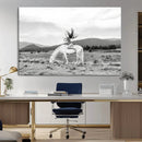 White Horse Wall Art Canvas Print – Framed Woman Rider