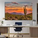 Saguaro Cactus Wall Art Canvas Print – Framed Arizona Sunset