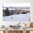 Snowy Mountain Wall Art Canvas Print – Framed Ski Slope