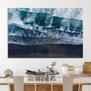 Black Beach Wall Art Canvas Print – Framed Aerial Ocean View
