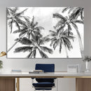 Black and White Palm Wall Art Canvas Print – Framed