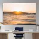 Calm Water Wall Art – Framed Sunset Waves Canvas Artwork, by MyGreatCanvas | Canvas Wall Art Prints | Photo Prints & Wall Decor