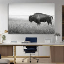 Bison in Prairie Wall Art Canvas Print – Framed Rustic by MyGreatCanvas | Canvas Wall Art Prints | Photo Prints & Wall Decor