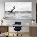 Black and White Surfing Wall Art Canvas Print – Framed Ocean by MyGreatCanvas | Canvas Wall Art Prints | Photo Prints & Wall Decor