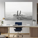 Black White Ocean Wall Art Canvas Print – Framed Monochrome by MyGreatCanvas | Canvas Wall Art Prints | Photo Prints & Wall Decor