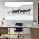 Wild Horses Running Wall Art Canvas Print, Framed Black by MyGreatCanvas | Canvas Wall Art Prints | Photo Prints & Wall Decor
