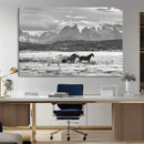 Wild Horses Wall Art Canvas Print – Framed Black and White by MyGreatCanvas | Canvas Wall Art Prints | Photo Prints & Wall Decor