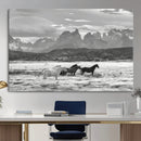 Wild Horses Wall Art Canvas Print – Framed Black White by MyGreatCanvas | Canvas Wall Art Prints | Photo Prints & Wall Decor