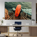Surfer Stairway Wall Art Canvas Print – Framed Ocean Surf by MyGreatCanvas | Canvas Wall Art Prints | Photo Prints & Wall Decor