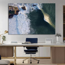 Ocean Wave Wall Art – Aerial Coastal View Canvas Artwork, by MyGreatCanvas | Canvas Wall Art Prints | Photo Prints & Wall Decor