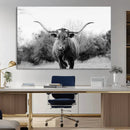 Western Longhorn Wall Art Canvas Print – Framed Rustic Cow by MyGreatCanvas | Canvas Wall Art Prints | Photo Prints & Wall Decor
