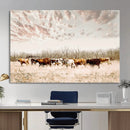 Longhorn Cattle Wall Art Canvas Print – Framed Texas Ranch