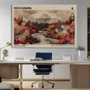 Modern Japanese Wall Art Canvas Print – Framed Abstract