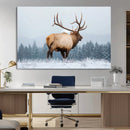 Elk Wall Art Canvas Print – Framed Snowy Forest Scene Art by MyGreatCanvas | Canvas Wall Art Prints | Photo Prints & Wall Decor