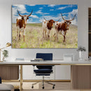 Texas Longhorn Wall Art Canvas Print – Framed Western Decor by MyGreatCanvas | Canvas Wall Art Prints | Photo Prints & Wall Decor