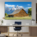 Mountain Barn Scene Wall Art Canvas Print – Framed Rustic by MyGreatCanvas | Canvas Wall Art Prints | Photo Prints & Wall Decor