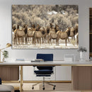 Elk Herd Scene Wall Art Canvas Print – Framed Rustic by MyGreatCanvas | Canvas Wall Art Prints | Photo Prints & Wall Decor