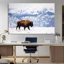 Bison Snow Wall Art Canvas Print – Framed Wildlife Scene by MyGreatCanvas | Canvas Wall Art Prints | Photo Prints & Wall Decor