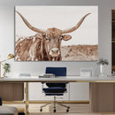 Longhorn Bull Photo Wall Art Canvas Print, Framed Rustic Cow by MyGreatCanvas | Canvas Wall Art Prints | Photo Prints & Wall Decor