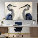 Blue Heron Pair Wall Art Canvas Print, Framed Coastal Bird by MyGreatCanvas | Canvas Wall Art Prints | Photo Prints & Wall Decor