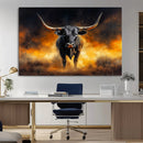 Longhorn Canvas Wall Art Canvas Print – Framed Bold Bull